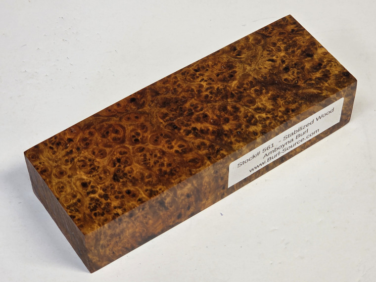 #561 - Stabilized Amboyna Burl Block - 5&3/4"x2"x1&1/4"