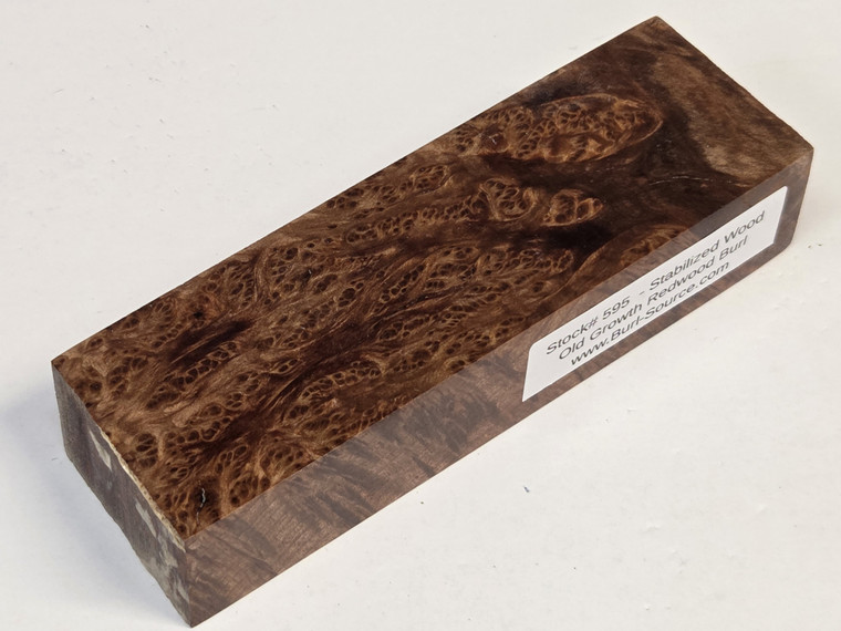 #595 - Stabilized Redwood Burl Block - 5&7/8"x1&7/8"x1&1/4"
