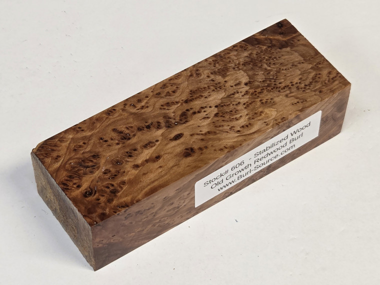 #606 - Stabilized Redwood Burl Block - 5&1/4"x1&3/4"x1&1/4"