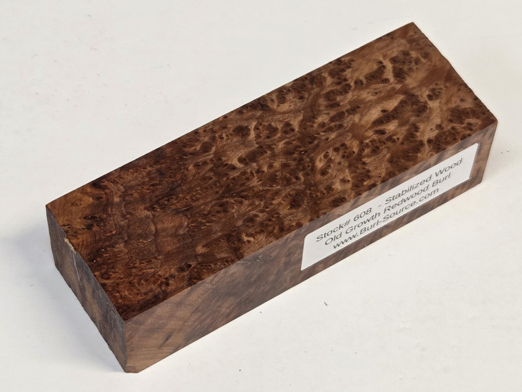 #608 - Stabilized Redwood Burl Block - 5&1/4"x1&7/8"x1&1/4"