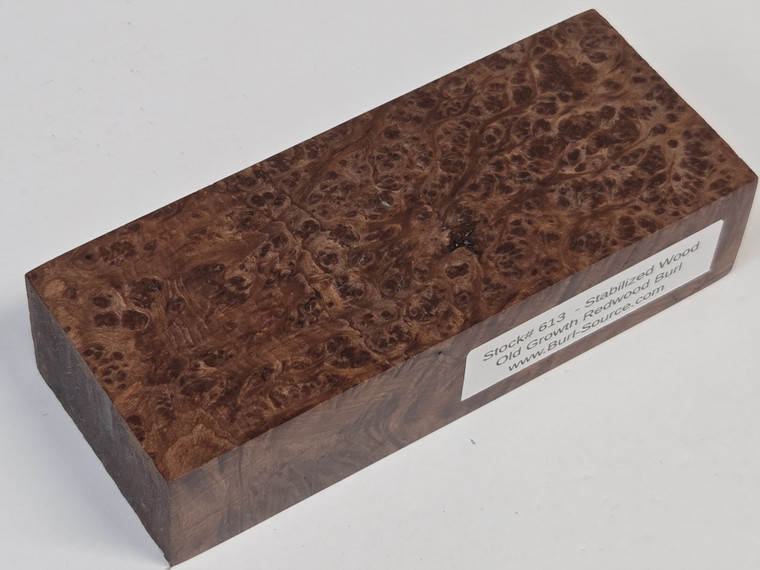 #613 - Stabilized Redwood Burl Block - 5&5/8"x2&3/8"x1&3/8"