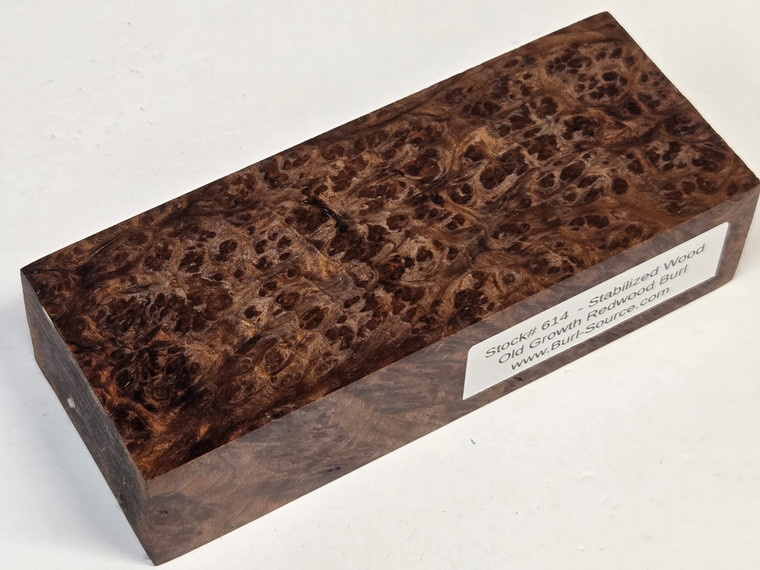 #614 - Stabilized Redwood Burl Block - 5&5/8"x2&3/8"x1&3/8"