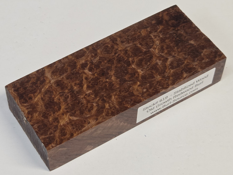 #619 - Stabilized Redwood Burl Block - 5&5/8"x2&3/8"x1&1/8"