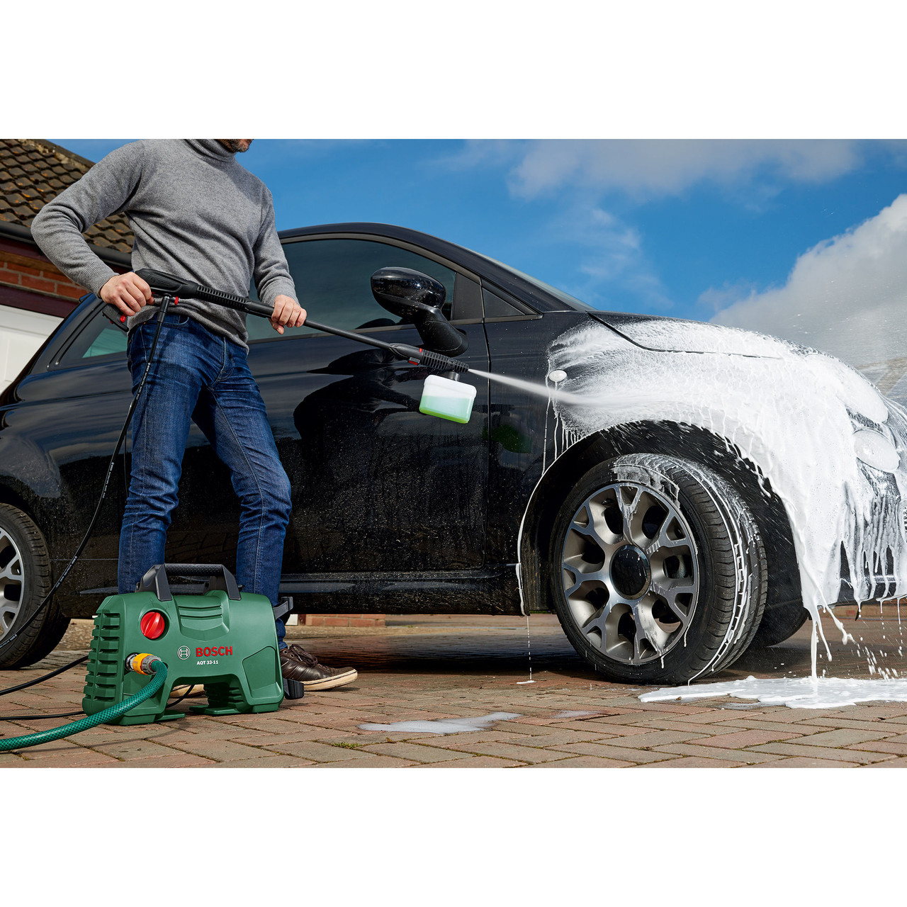 Bosch AQT3311 Pressure Washer Car Wash Set 110 Bar 330 l/h