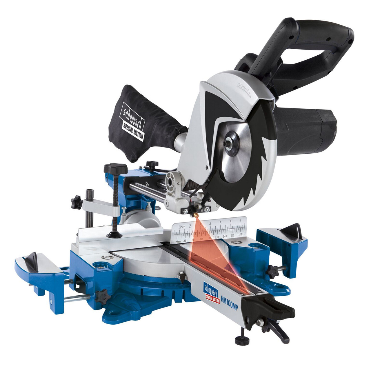 Scheppach Hm100mp 255mm 2 Speed Multi App Sliding Mitre Saw