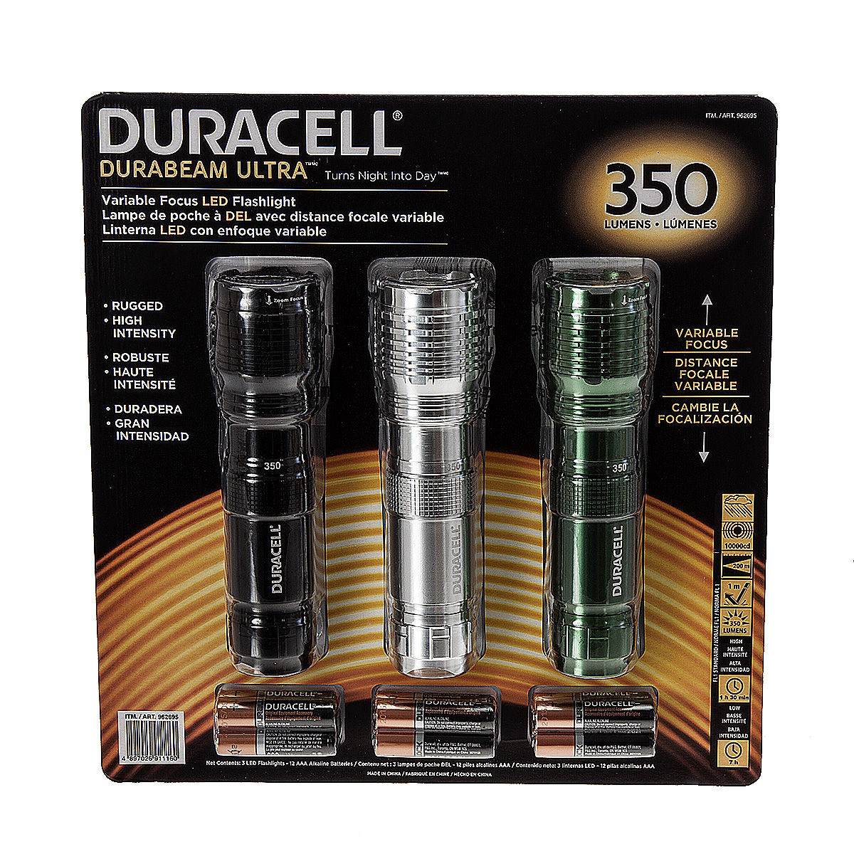 Duracell Flashlight 3Pack 350 Lumen