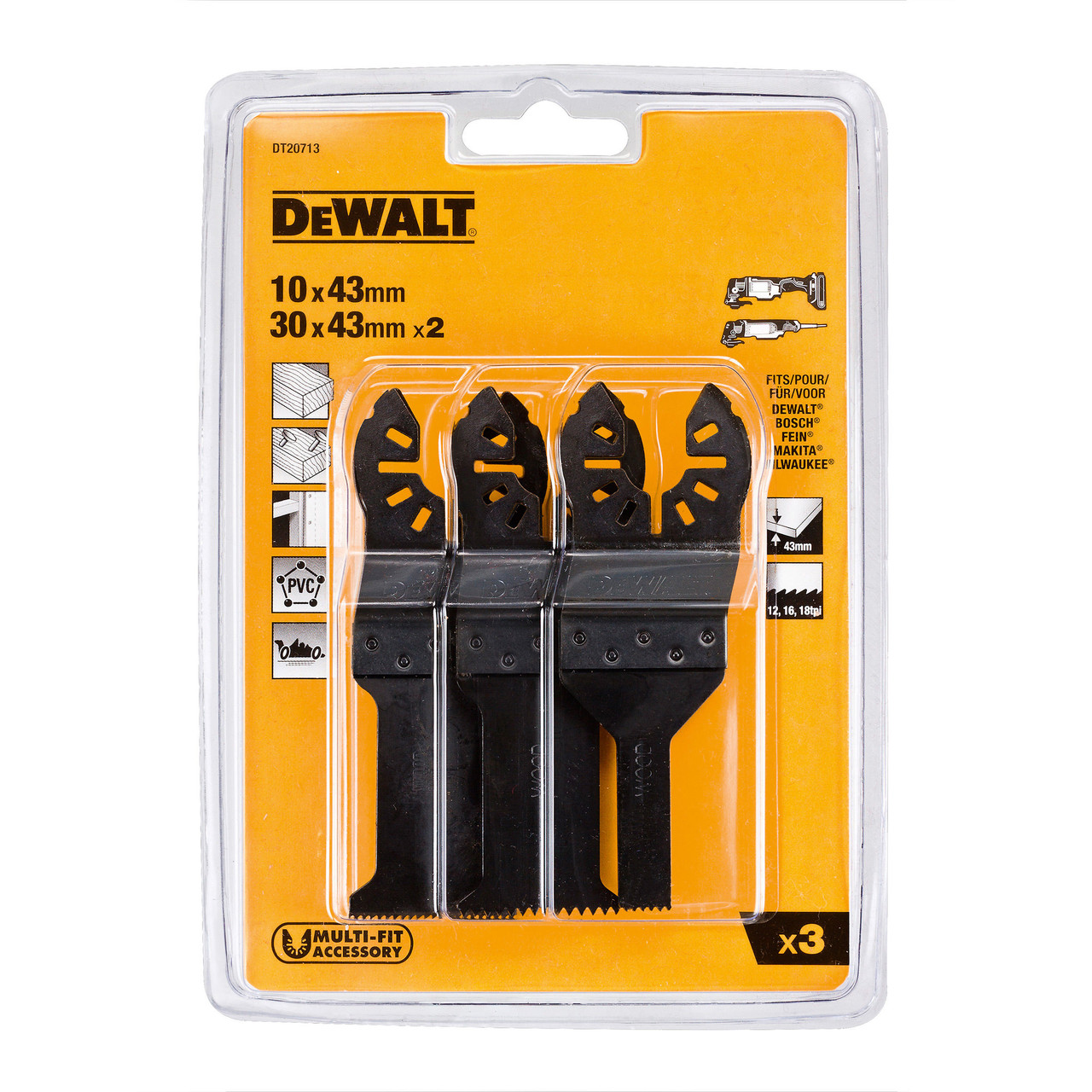 Dewalt DT20713 MultiTool Blade Set 3 Piece Toolstop