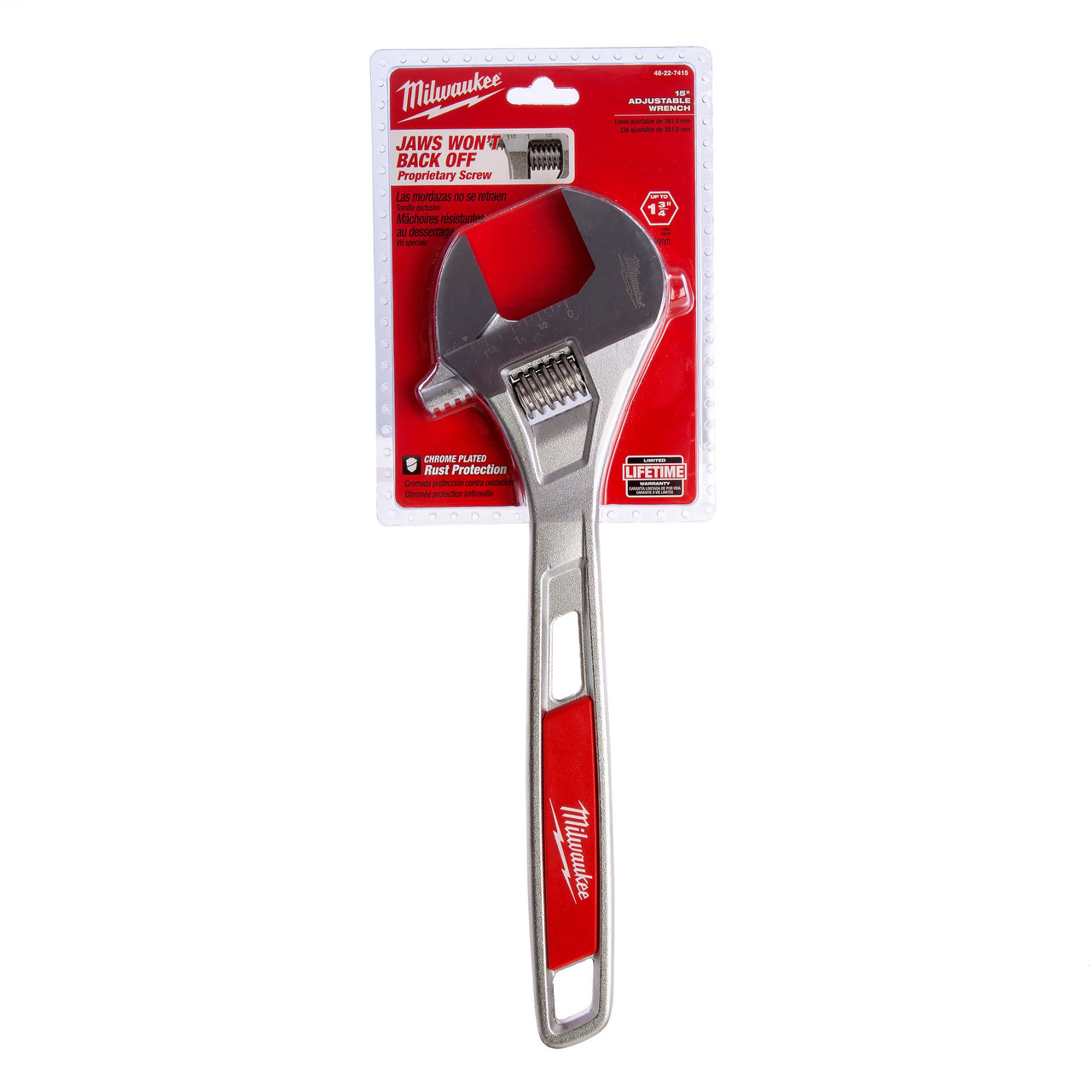 Milwaukee 48227415 Adjustable Wrench Chrome 15 Inch / 380mm Toolstop