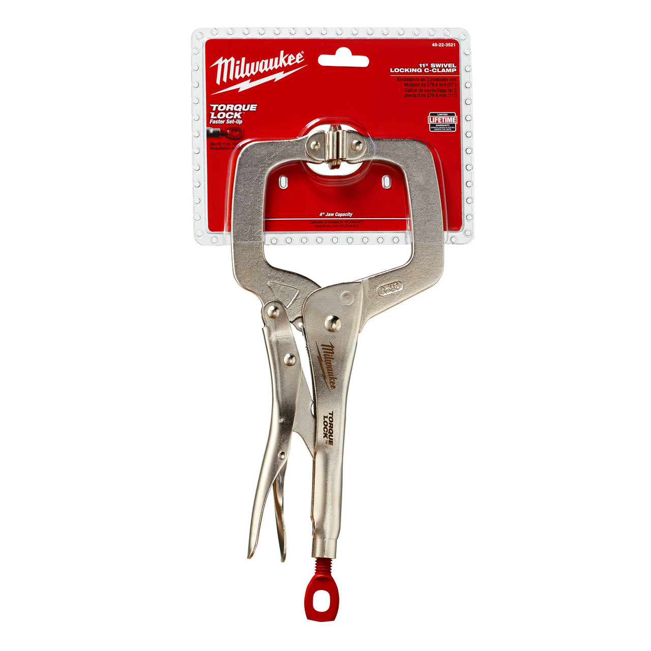 Milwaukee 48223521 Locking CClamp with Swivel Pads 11 Inch