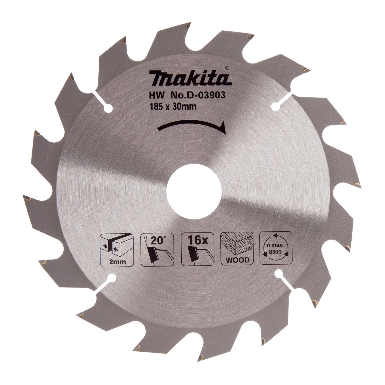 Makita D03903 Circular Saw Blade for Wood 185 x 30 x 16 Tee