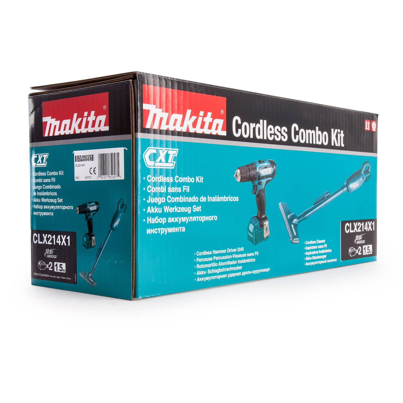 Makita CLX214X1 CXT 10.8V Cordless Combi Drill and Vacuum K