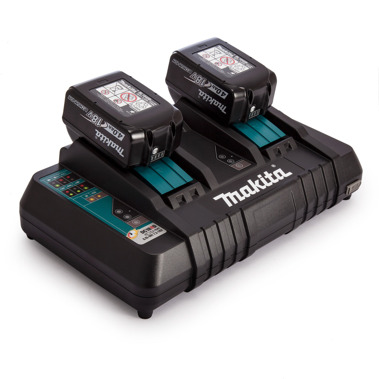 Makita BL1840B 18V Battery Twinpack + DC18RD Twin Charger
