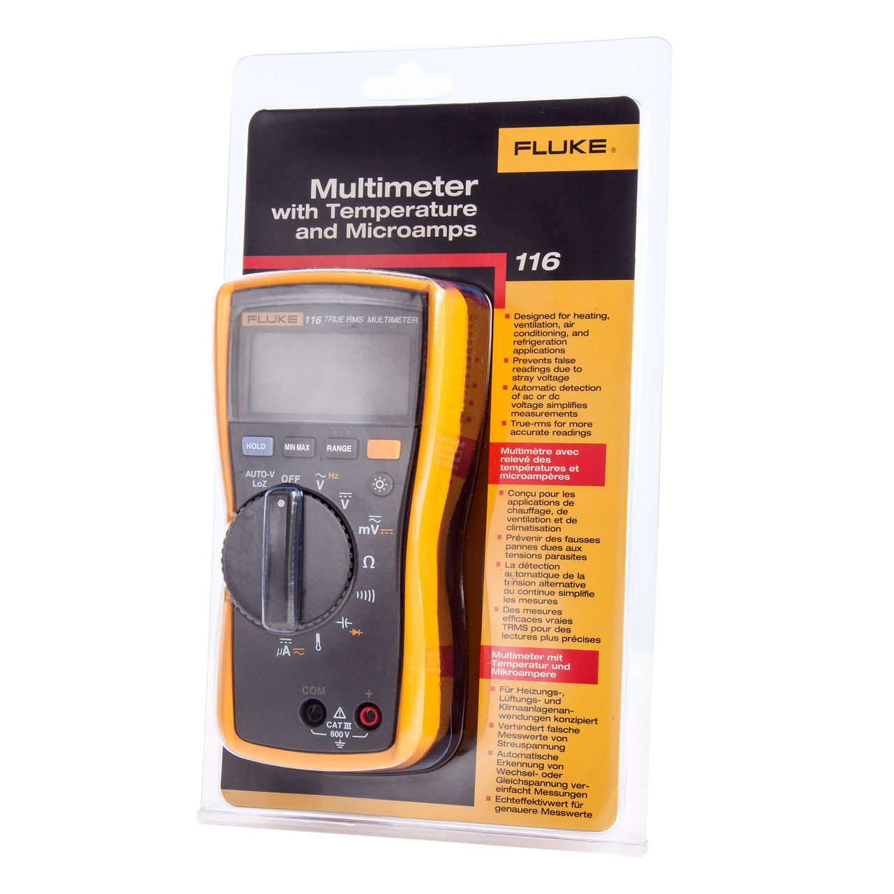 Fluke 116 HVAC Multimeter with Temperature and Microamps (25