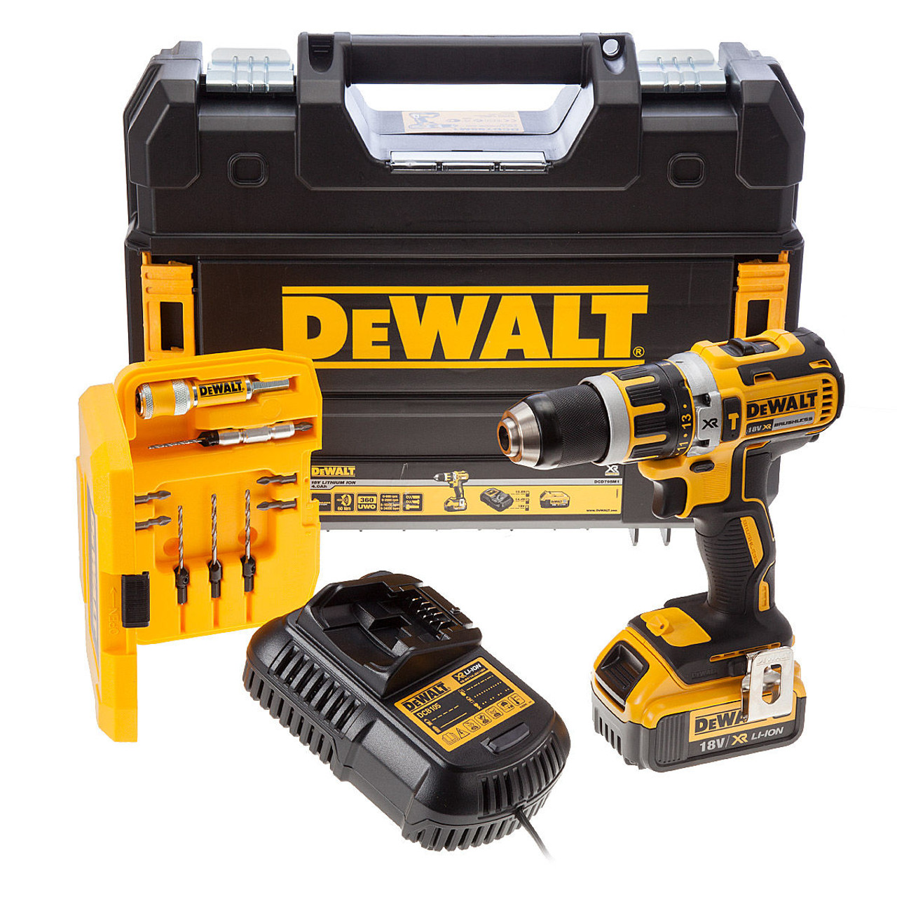 Dewalt 18v brushless cordless combi clearance drill with 4ah battery