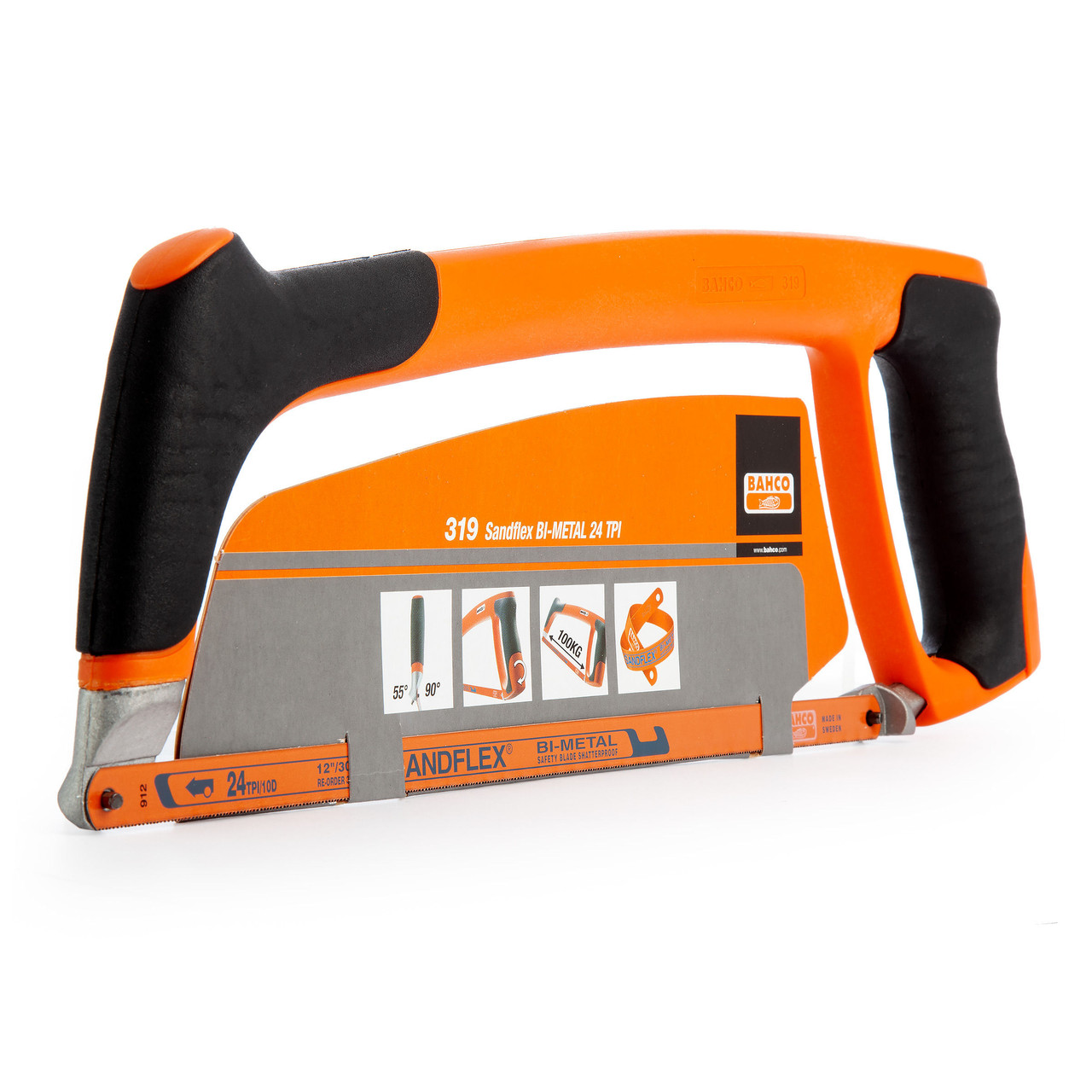 Bahco 319 Hacksaw Frame with Blade 12 Inch Toolstop