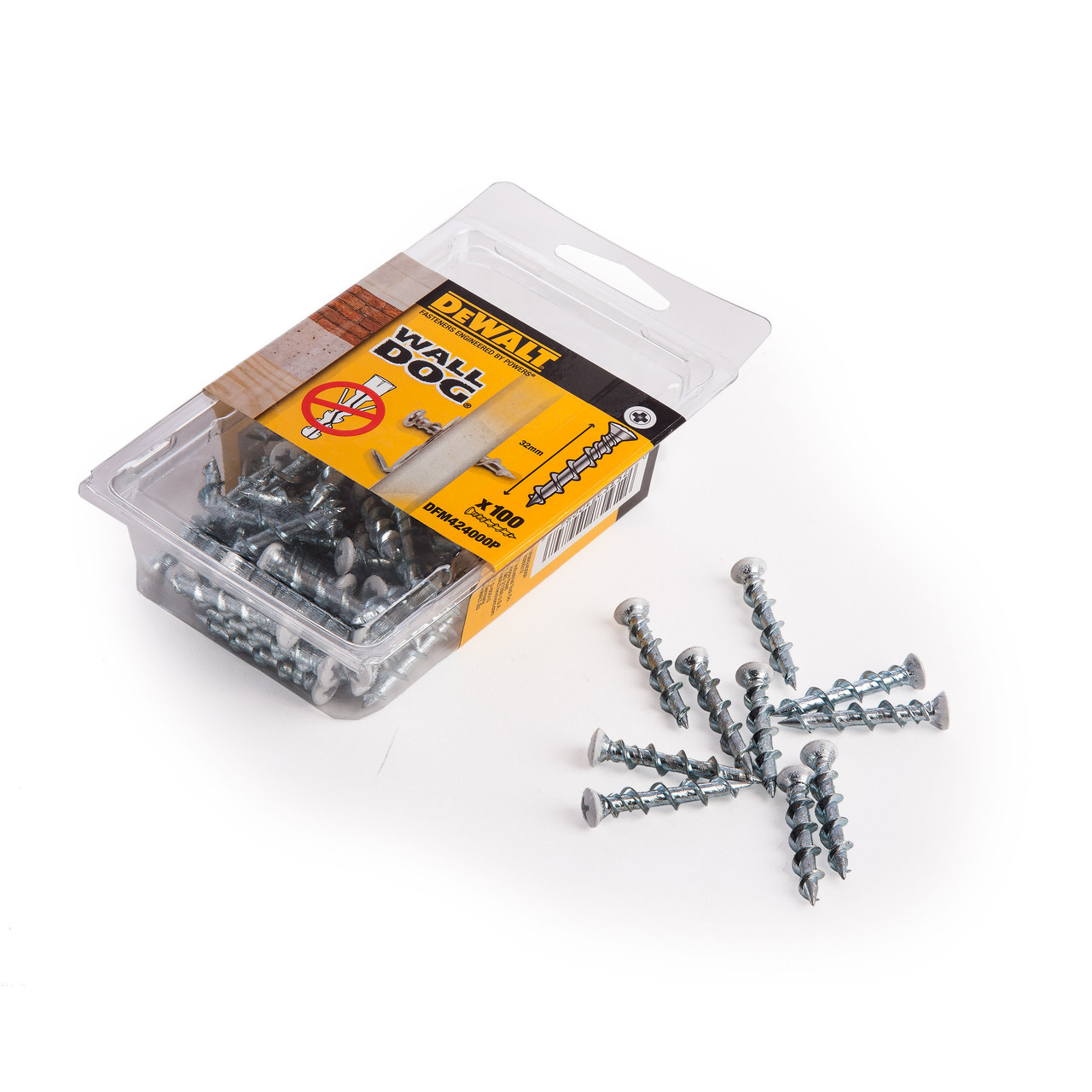 Dewalt DFM424000P WallDog Screw Anchors Countersunk (White)