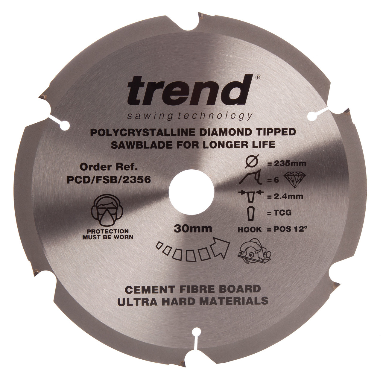 Trend PCD/FSB/2356 Cement Fibre Board Saw Blade 235mm x 6 Te