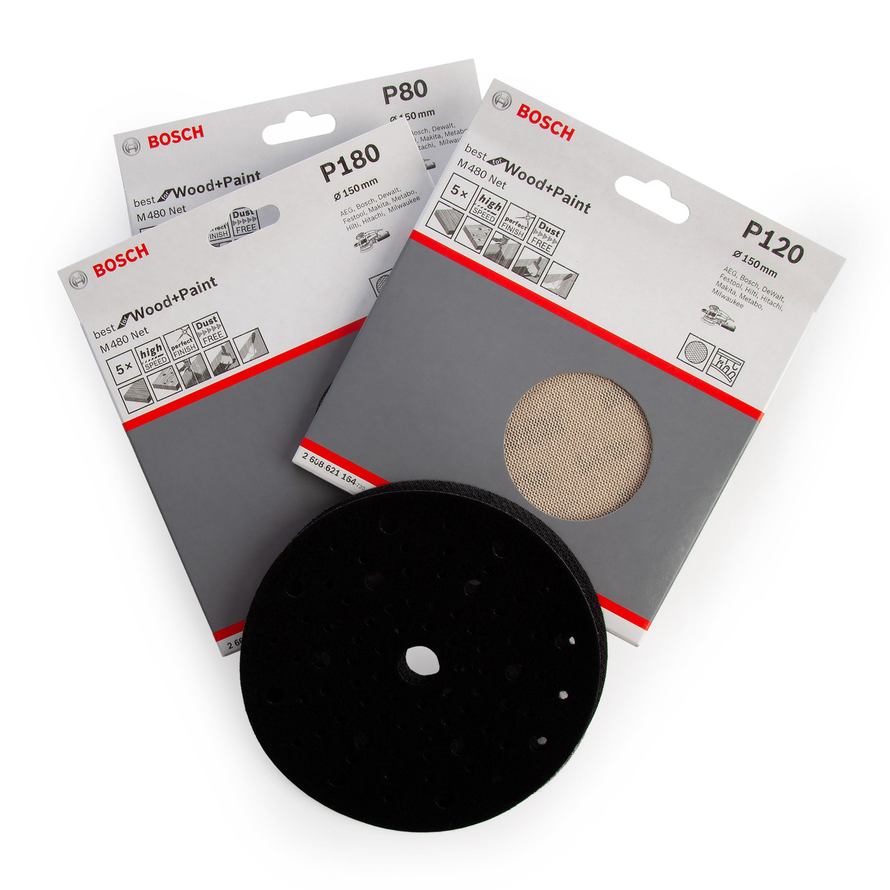 Bosch 06159975y2 M480 3 Step Sanding Solution Pack 150mm