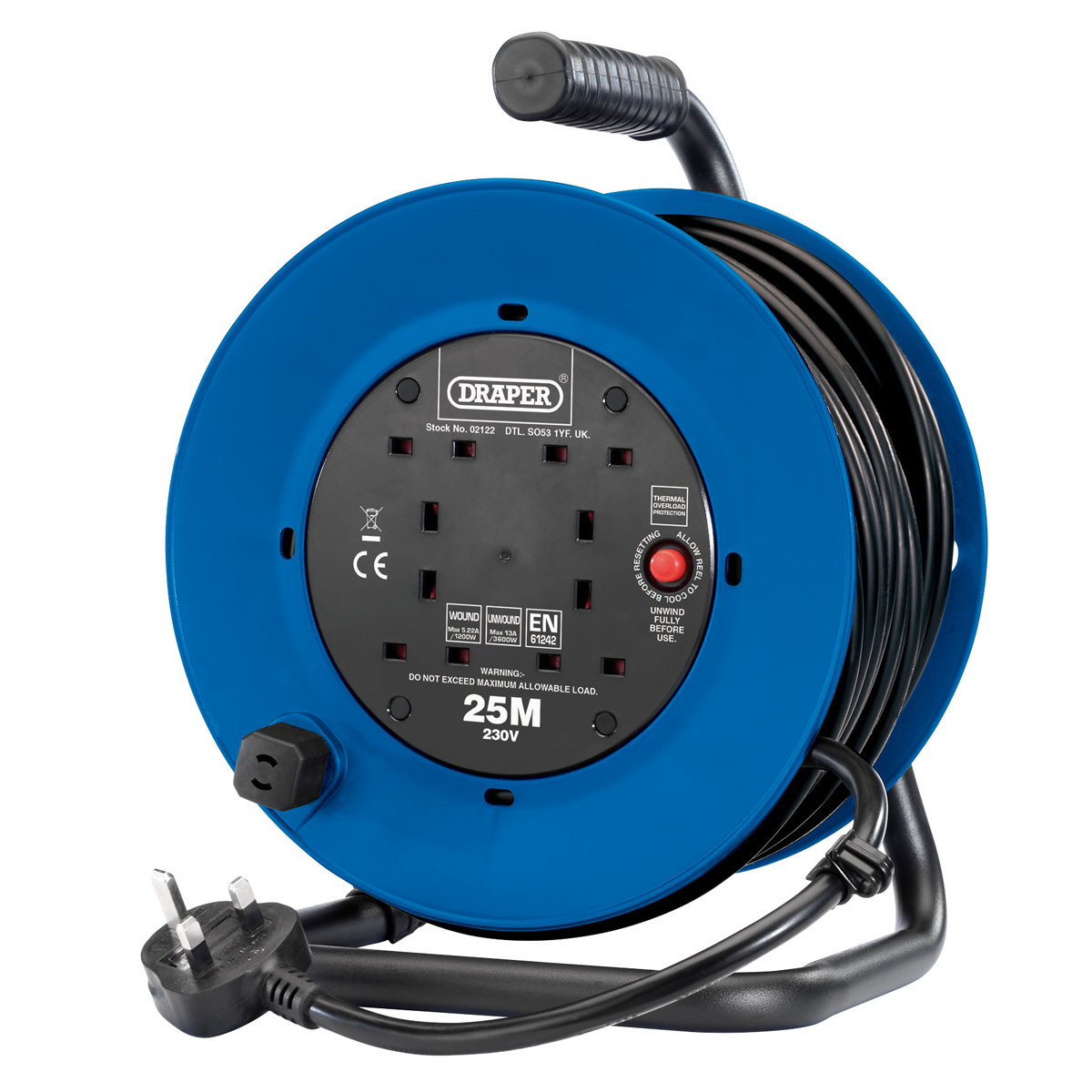Draper Heavy Duty Industrial Cable Reel Toolstop
