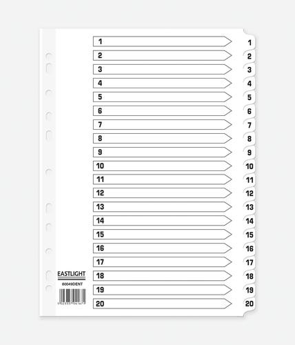 Subject Divider 120 A4 White Toolstop