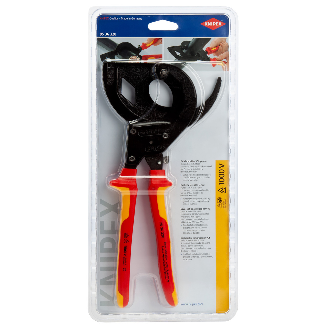 Knipex 9536320 Cable Cutter Ratchet VDE 1000V Toolstop