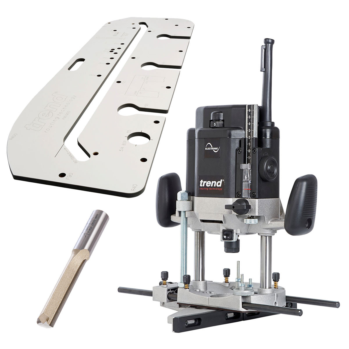 Trend T10EK Router, KWJ900 Worktop Jig & Cutter Toolstop