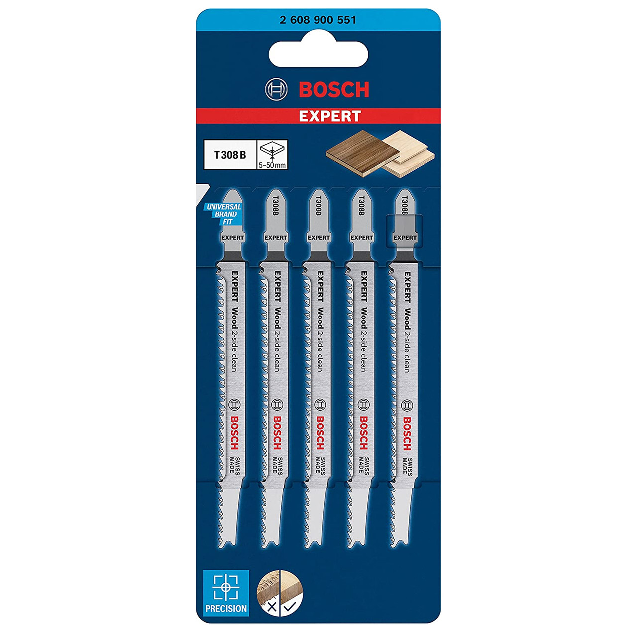 Bosch 2608900551 T308B Jigsaw Blades 5 Pack Toolstop