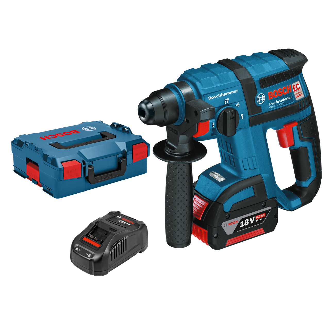 Bosch GBH 18 V EC 18V Brushless SDS Plus Rotary Hammer Drill 1 x 5.0Ah Battery in L Boxx