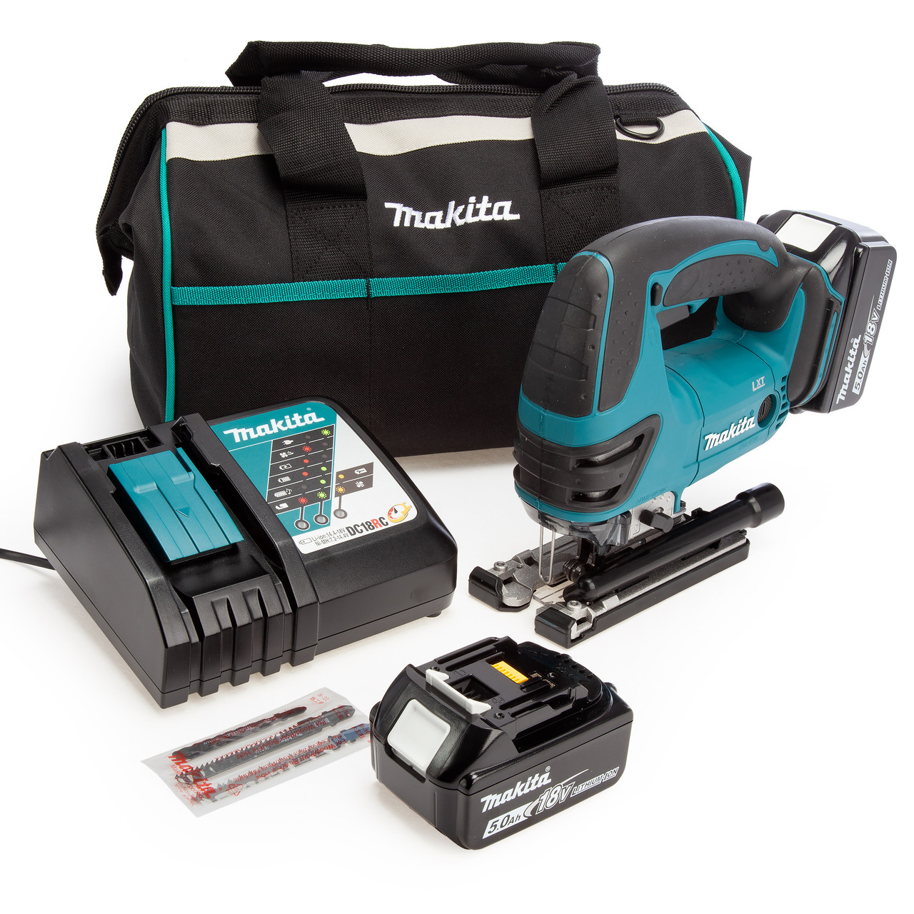 Makita DJV180 Jigsaw Toolbag Charger 2x5Ah Batts Toolstop