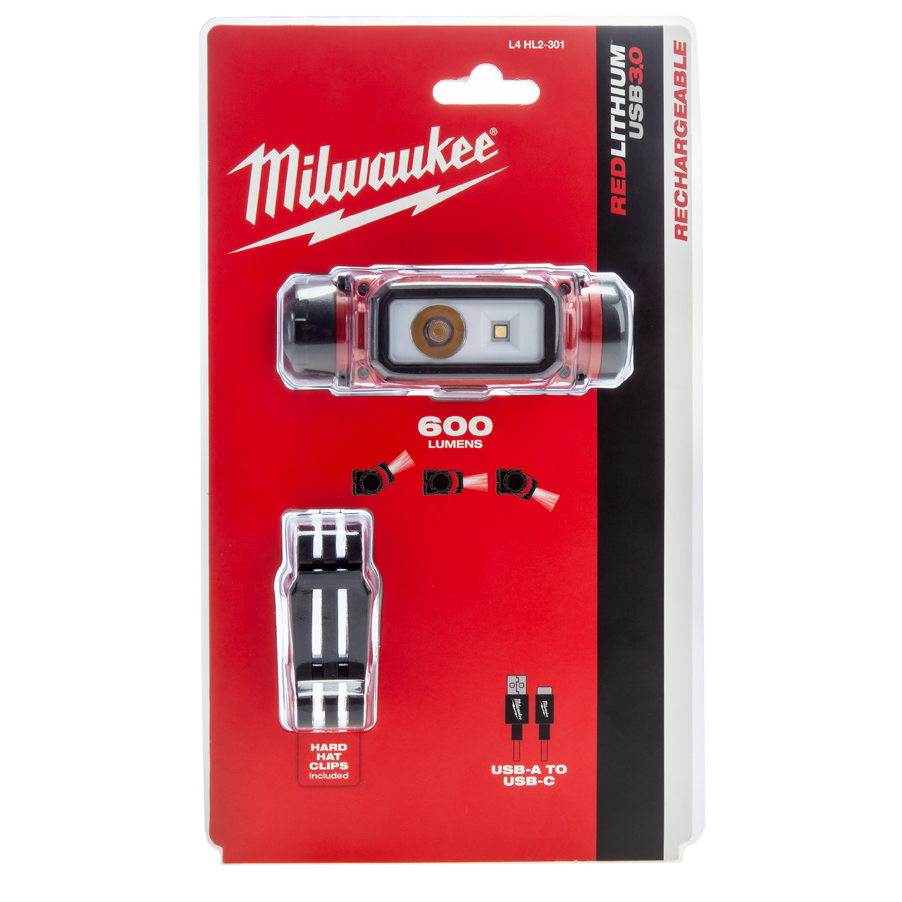 Milwaukee L4 HL2-301 USB Rechargeable Headlamp Toolstop