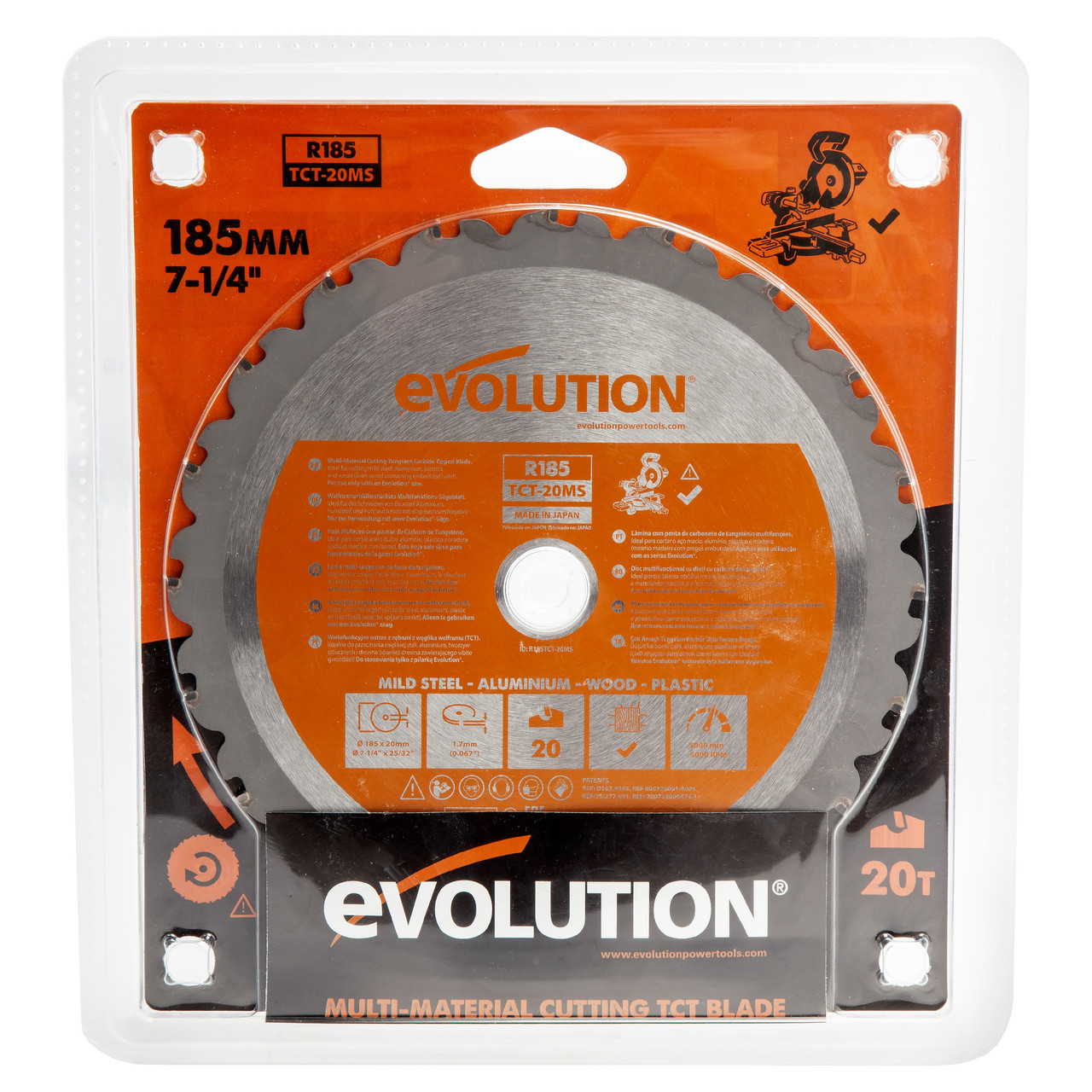 Evolution R185 TCT20CS Circular Saw Blade 185mm Toolstop