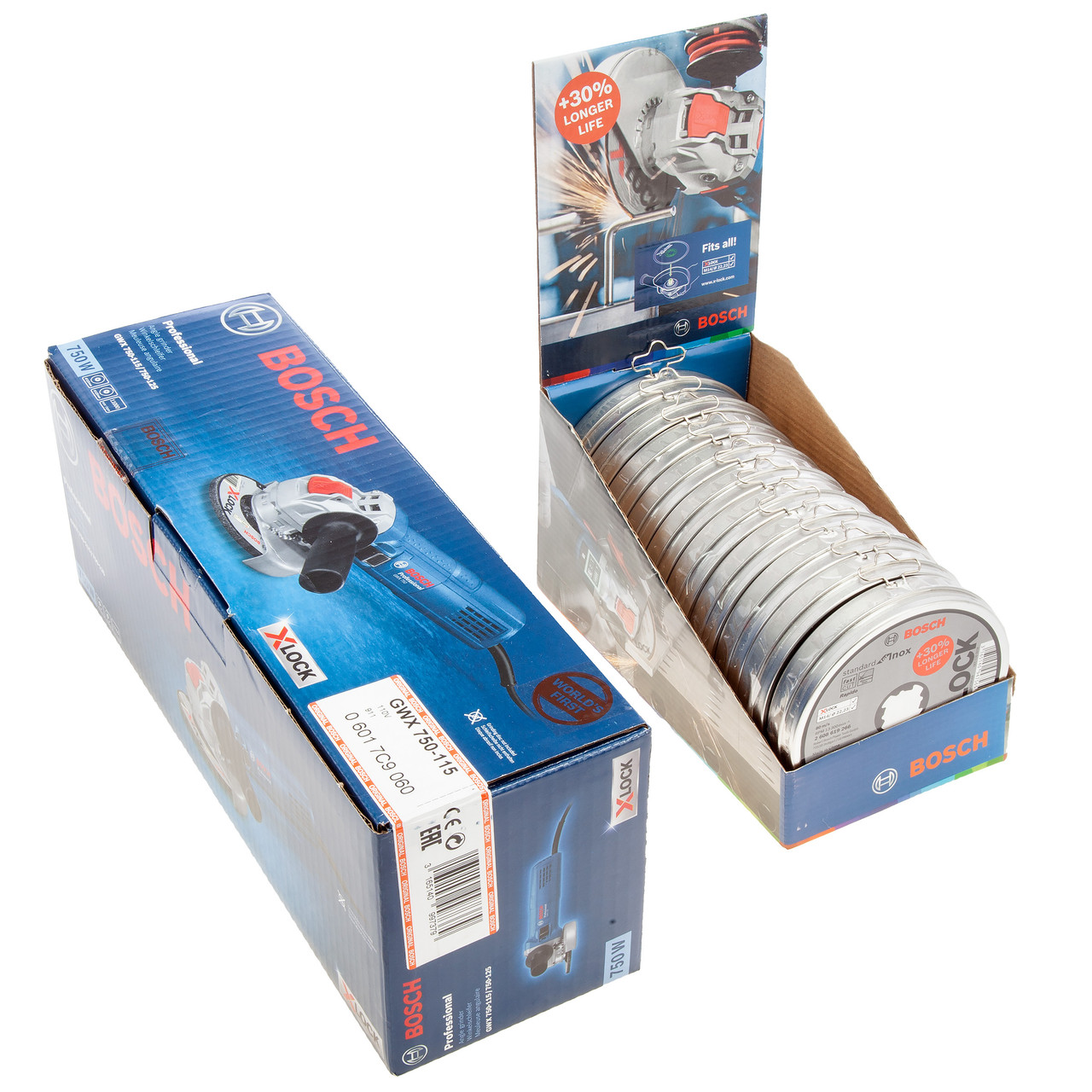 Bosch X LOCK Grinder 110V with 100 for Inox Discs Toolstop