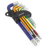 Sealey AK7190 Long Metric Colour Coded Ball-End Hex Key Set (9 Piece) new main image