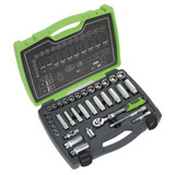 Buy Sealey AK7960 Metric Socket Set 3/8in Square Drive 6pt Walldrive (34 Piece) at Toolstop