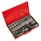 Buy Sealey AK694 DuoMetric Socket Set 3/8 & 1/2in Square Drive 6pt Walldrive (64 Piece) at Toolstop