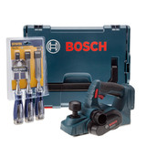 Bosch GHO18V-LIN 18V Cordless Planer (Body Only) in L-Boxx + 3 Irwin Splitproof Chisels - 3