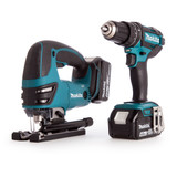 Makita DLX2134MJ 18V Twin Pack - DHP482 Combi Drill + DJV180 Jigsaw (2 x 4.0Ah Batteries) with MakPac Case - 5