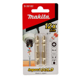Buy Makita B-39182 Impact Gold Xtreme Torsion PZ2 Bits 50mm x 1/4 inch (Pack of 2) at Toolstop