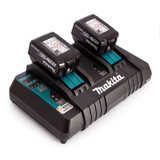 Makita DC18RD 18V Twin Charger + 2 x BL1850B 5.0Ah Batteries - 1