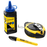 Stanley 0-47-681 FatMax Chalk Line & Blue Builders Chalk 30m