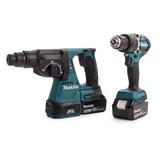 Makita DLX2204TX3 18V Brushless Twin Pack - DHP484 Combi Drill + DHR242 SDS Plus Rotary Hammer Drill (2 x 5.0Ah Batteries)  - 4