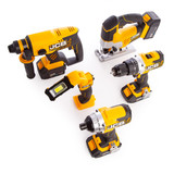 JCB 185PK-V2 18V 5 Piece Kit - 18BLCD Combi Drill, 18BLID Impact Driver, 18BLRH SDS+ Rotary Hammer, 18JS Jigsaw & 18IL Inspection Light (2 x 5.0Ah + 2 x 2.0Ah Batteries) with 3 x L-Boxxes - 10