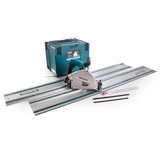 Makita SP6000J 165mm Plunge Saw With 2 x 199141-8 1.5m Guide Rails & Connector Bar 240V - 2