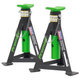 Sealey AS3G Axle Stands (Pair) 3tonne Capacity per Stand - Green