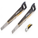 XTrade X0900094 Hardpoint Handsaw 22″ x2 + Utility Knife (3 Piece)