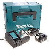 Makita Package - 2 x BL1860B 6.0Ah Batteries, DC18RC Charger & Makpac Type 3 Case