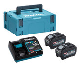 Makita 191V42-8 Power Source Kit with 2 x 5.0Ah batteries and a fast charger, providing essential, high-capacity power for XGT tools in a single set.
