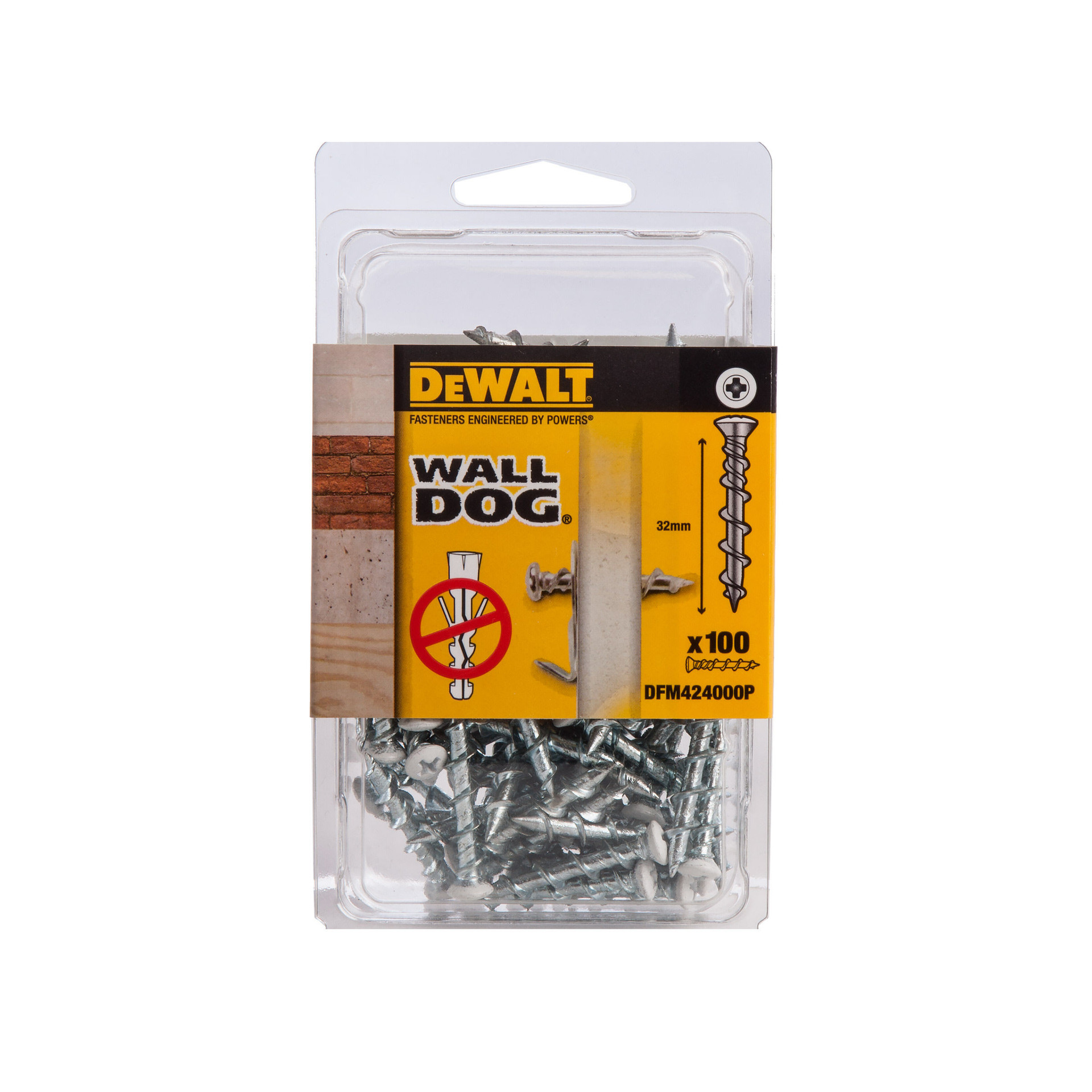 Dewalt DFM424000P WallDog Screw Anchors Countersunk (White)