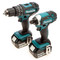Makita DLX2131TJ 18V LXT DHP482 Combi Drill & DTD152 Impact Driver Twin Pack (2 x 5.0Ah Batteries) both tool front view