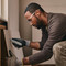 Stanley 0-10-299 Fixed Blade Utility Knife 136mm in use cutting plasterboard